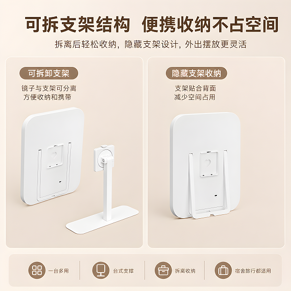 方形可拆卸台式镜(SM518)