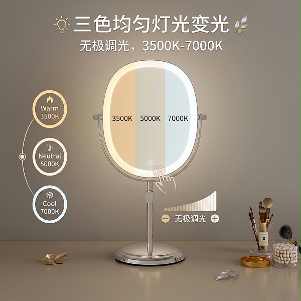 （RM360）金属LED化妆镜台式
