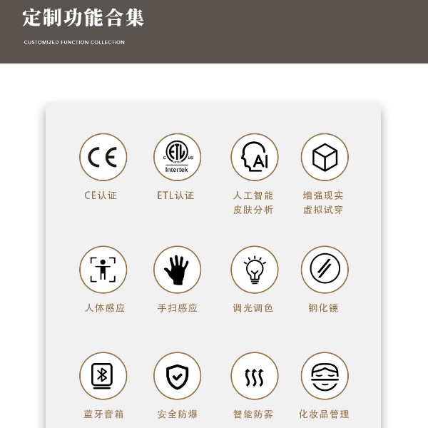 亚克力花纹浴室镜